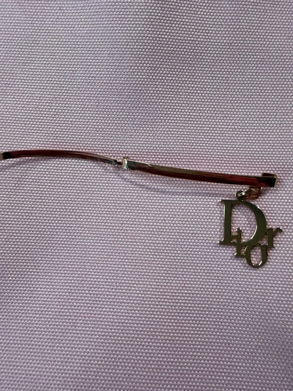 Christian Dior Gold-Tone Dior Logi Charm Hair Barrette